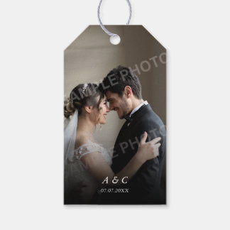 Simple Elegant Photo Wedding Thank You Gift Tags