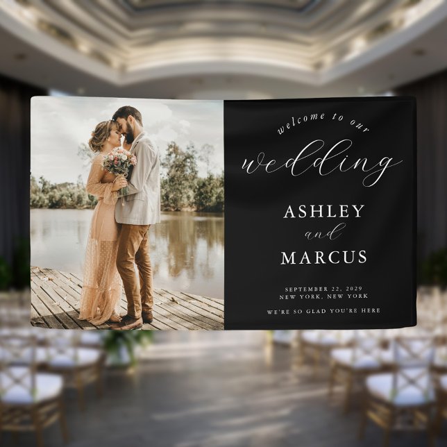 Simple Elegant Photo Wedding Welcome Banner (Creator Uploaded)