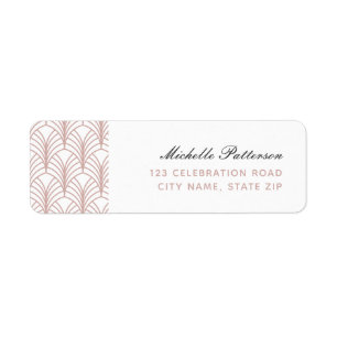 Simple Elegant Pink Art Deco Pattern Address