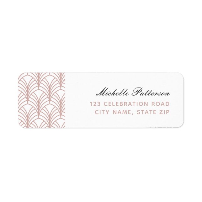 Simple Elegant Pink Art Deco Pattern Address (Front)