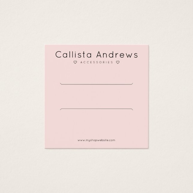 Simple Elegant Pink Black Heart Hair Clip Display (Front)