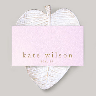 Simple Elegant Pink Leather Beauty Salon Business Card