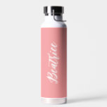Simple Elegant Pink Modern Water Bottle<br><div class="desc">Modern pink water bottle featuring a simple and minimalist design with your name in an elegant script.   A cute design perfect for a girly girl.</div>
