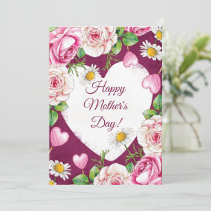 Simple Elegant Pink Nature Mother's Day Holiday Card