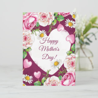 Simple Elegant Pink Nature Mother's Day Holiday Card
