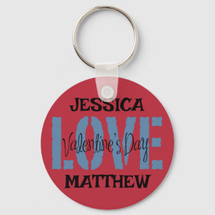 simple elegant pink valentine, Sweet for couple Keychain