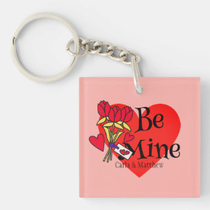 simple elegant pink valentine, Sweet for Crush Keychain