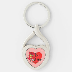 simple elegant pink valentine, Sweet for Crush Keychain
