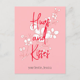 simple elegant pink valentine, Sweet for Friends Postcard