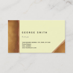 Simple Elegant Plain Brown Yellow Business Card