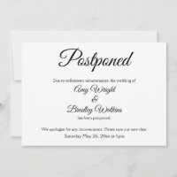 Simple, Elegant Postponed Wedding Announcement