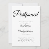 Simple Elegant Postponed Wedding Announcement