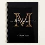 Simple Elegant Professional Black Gold Monogram Planner<br><div class="desc">Simple Elegant Professional Black Gold Monogram Planner</div>
