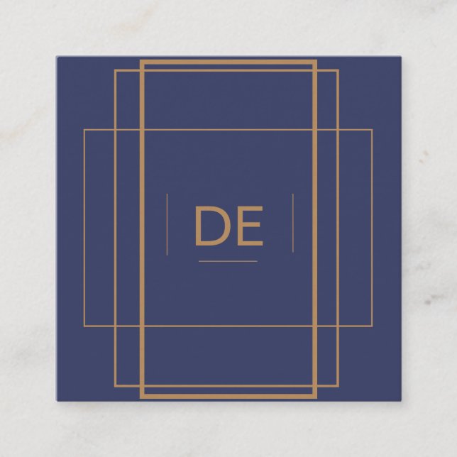 Simple Elegant Professional Blue Social Media Square Business Card (Front)