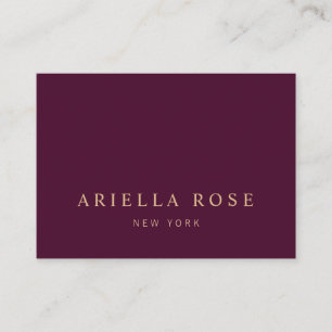 Simple Elegant Professional Burgundy Wine Colour B Business Card
