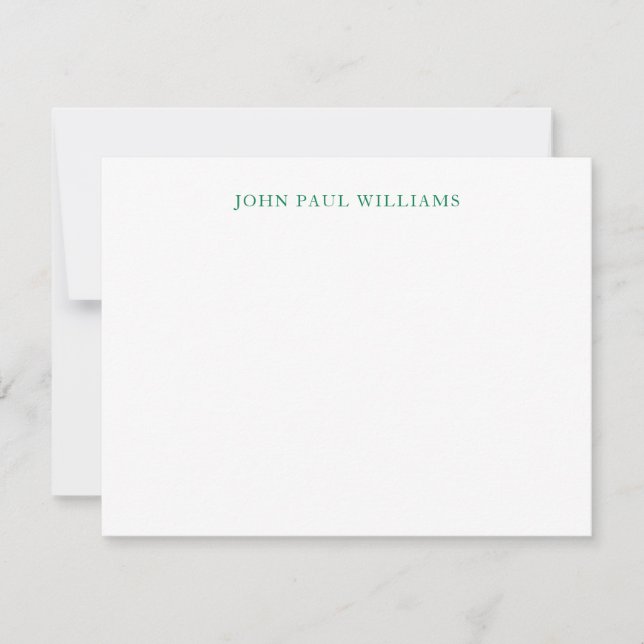 Simple Elegant Professional Classic Forest Green Card (Front)