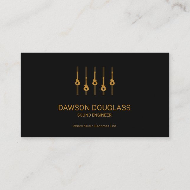 Simple Elegant Professional Gold Equalizer Panel Business Card (Front)