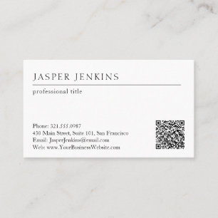 Simple Elegant Professional Minimal Modern QR Code Business Card