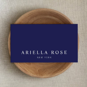 Simple Elegant Professional Navy Blue Business Card