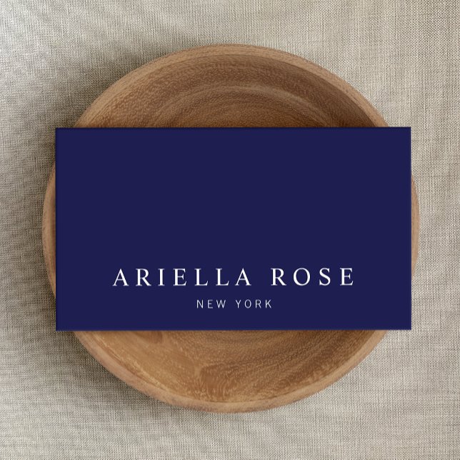Simple Elegant Professional Navy Blue Business Card (Creator Uploaded)
