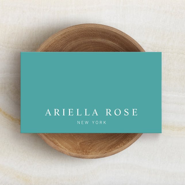 Simple Elegant Professional Teal Blue Green Business Card (Creator Uploaded)
