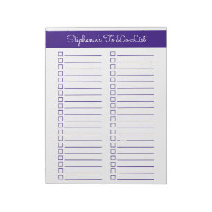 Simple Elegant Purple Vertical 8.5x11 Two Column Notepad