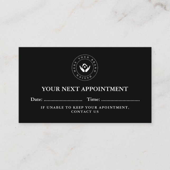 Simple Elegant QR code and Logo Appointment Card (Front)