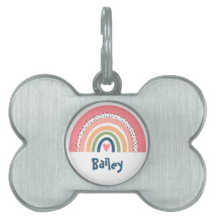 SIMPLE ELEGANT RAINBOW BOHO PET ID TAG