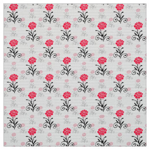 Simple Elegant Red Flower Pattern Fabric