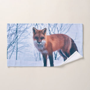 Simple Elegant Red Fox Artwork Towel Set