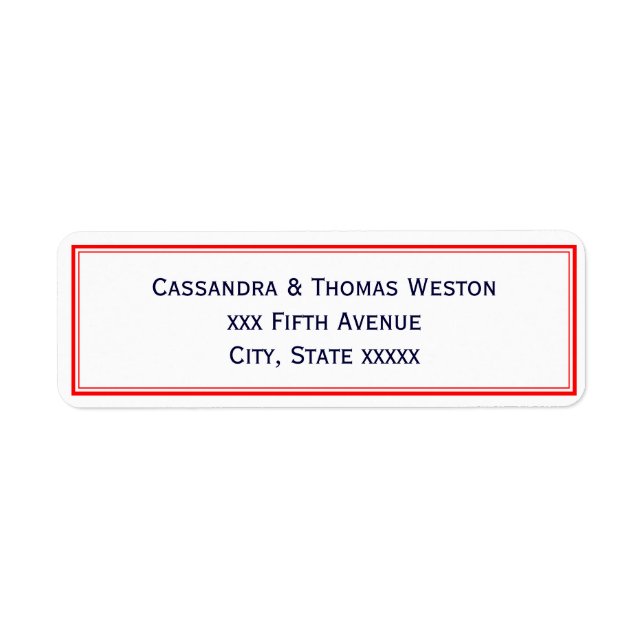 Simple Elegant Red Framed Address Label (Front)