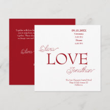 Simple Elegant Red Love Wedding