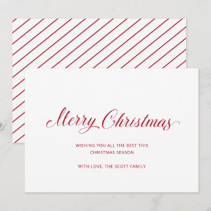 Simple Elegant Red Script Modern Christmas Holiday Card