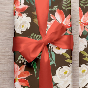 Simple elegant red terracotta gift wrap satin ribbon