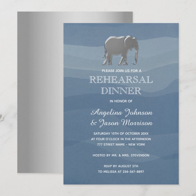 Simple Elegant Rehearsal Dinner Invitation (Front/Back)