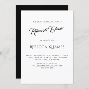 Simple Elegant Rehearsal Dinner  Invitation