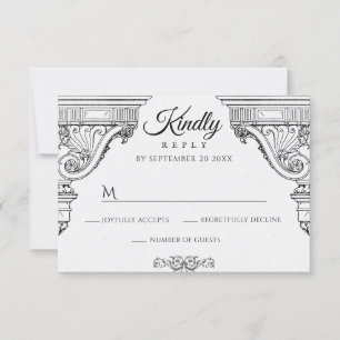 Simple elegant Renaissance architecture  RSVP Card
