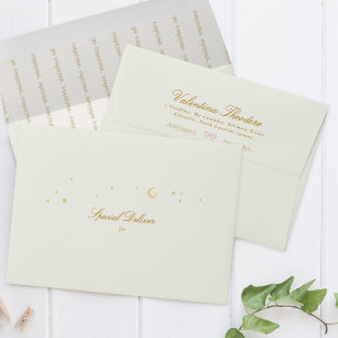 simple elegant return address baby shower envelope