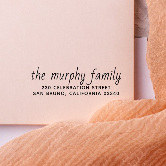 Simple Elegant Return Address Self-inking Stamp (Rubber Stamp Mock-up)