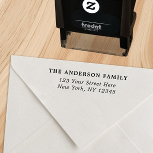 Simple Elegant Return Address Self-inking Stamp