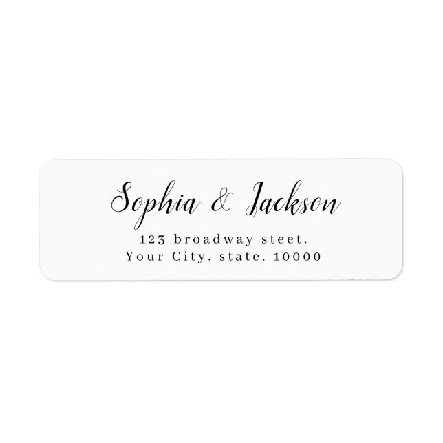 simple elegant romantic script return address (Front)