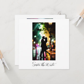 Simple Elegant Romantic Text Photo Black Script  Invitation