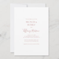 Simple Elegant Rose Gold Brunch and Bubbly Shower
