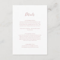 Simple Elegant Rose Gold Details Enclosure Card