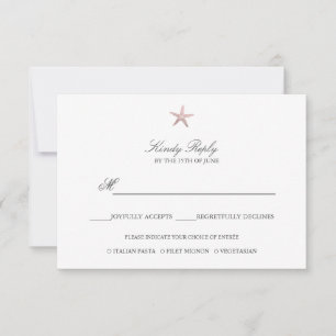 Simple Elegant Rose Gold Foil Starfish menu option