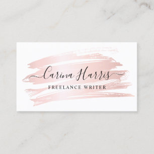 Simple Elegant Rose Gold Foil Writer Business Card