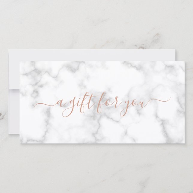 Simple Elegant Rose Gold Marble Gift Certificate (Front)