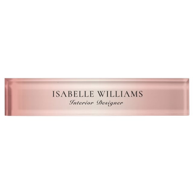 Simple Elegant Rose Gold Nameplate (Front)