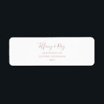 Simple Elegant Rose Gold Return Address Label<br><div class="desc">This simple elegant rose gold return address label is perfect for your classic modern minimalist rose gold wedding. Design features classic vintage minimal chic contemporary blush gold font and delicate romantic formal calligraphy. It's excellent for spring, summer, fall, or winter luxury weddings. Keep it as is, or choose to personalize...</div>