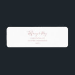 Simple Elegant Rose Gold Return Address Label<br><div class="desc">This simple elegant rose gold return address label is perfect for your classic modern minimalist rose gold wedding. Design features classic vintage minimal chic contemporary blush gold font and delicate romantic formal calligraphy. It's excellent for spring, summer, fall, or winter luxury weddings. Keep it as is, or choose to personalize...</div>